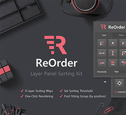 极品PS扩展面板－图层排序管理(含高清视频教程)：ReOrder - Layer Panel Sorting Kit